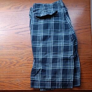 Plaid Blue and White Shorts